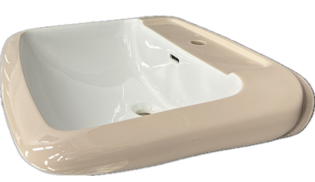 NOVO-BOCH Waschbecken Waschtisch 2-Ton Beige/Weiss 66 x 55 cm