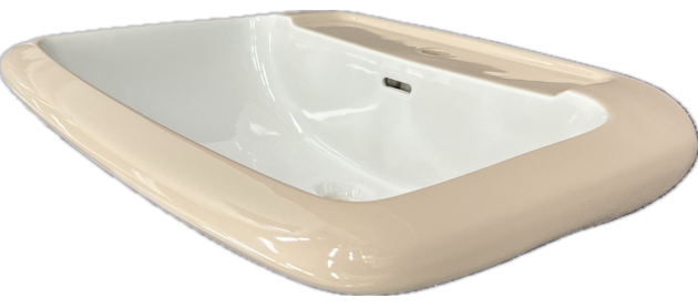 NOVO-BOCH Waschbecken Waschtisch 2-Ton Beige/Weiss 66 x 55 cm