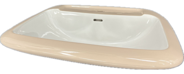 NOVO-BOCH Waschbecken Waschtisch 2-Ton Beige/Weiss 66 x 55 cm
