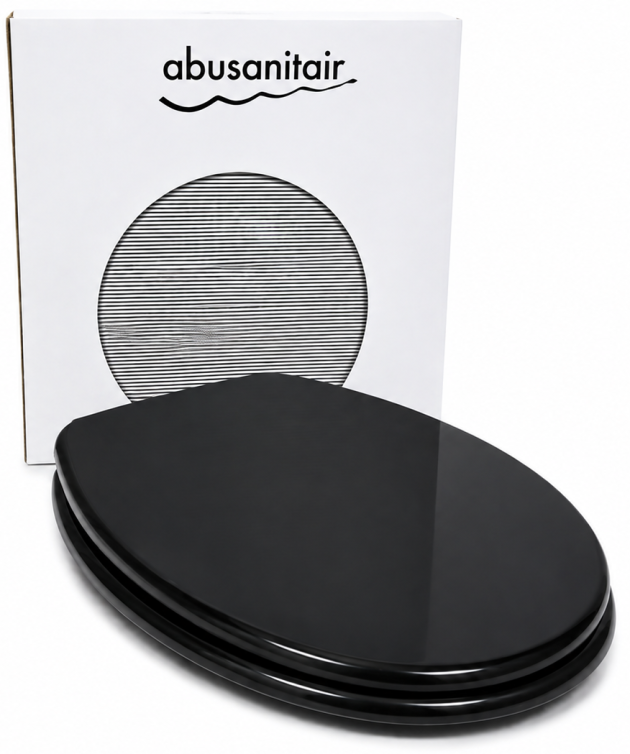 Abusanitair WC-Sitz Toilettensitz WC-Brille WC-Deckel Schwarz Toilettendeckel TREND - Made in Germany