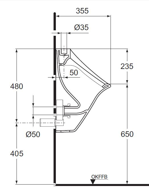 IDEAL STANDARD Esprit Absaugeurinal Zulauf von oben BAHAMABEIGE