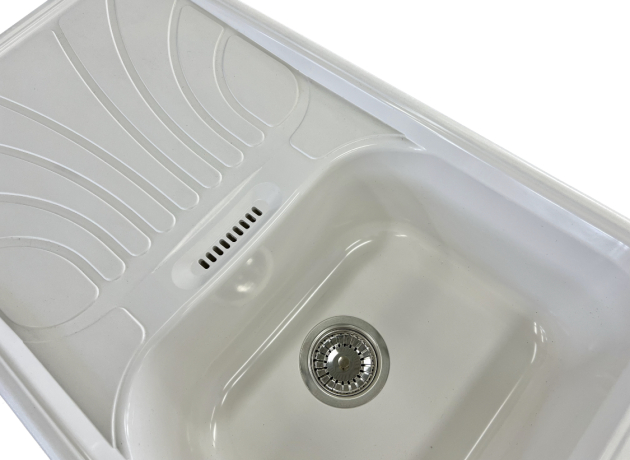 RIEBER Verona-100 Spüle Einbauspüle Weiss 86x50 cm