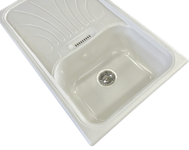 RIEBER Verona-100 Spüle Einbauspüle Weiss 86x50 cm