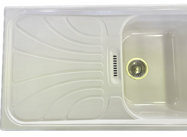 RIEBER Verona-100 Spüle Einbauspüle Weiss 86x50 cm