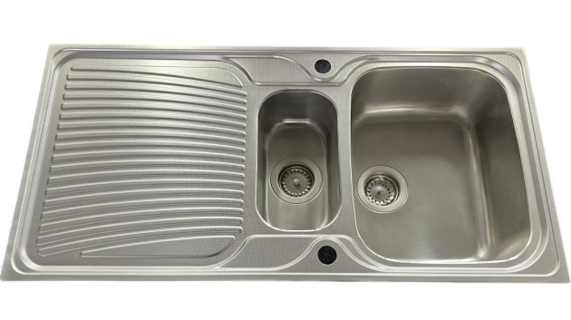 SUTER D-100 Spüle 100x50 cm EDELSTAHL-LEINEN Reversibel