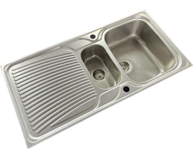 SUTER D-100 Spüle 100x50 cm EDELSTAHL-LEINEN Reversibel