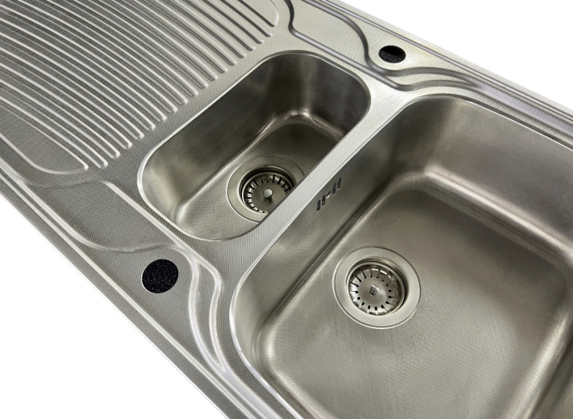 SUTER D-100 Spüle 100x50 cm EDELSTAHL-LEINEN Reversibel