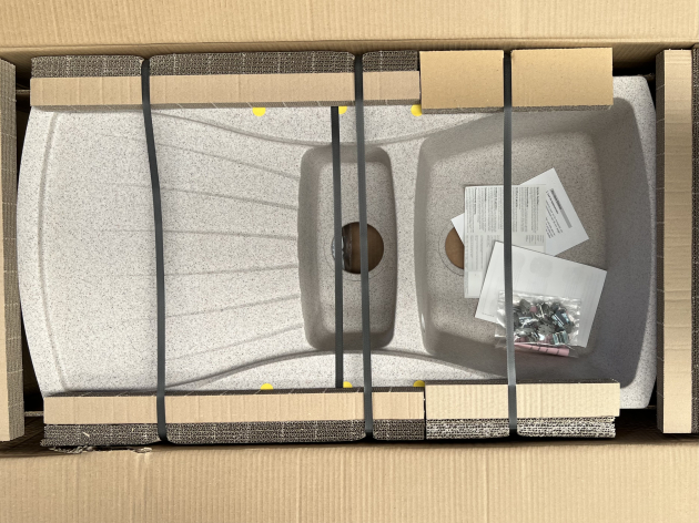 RIEBER Tenor-150 Spüle Sierra-Beige-Granit 98 x 50 cm