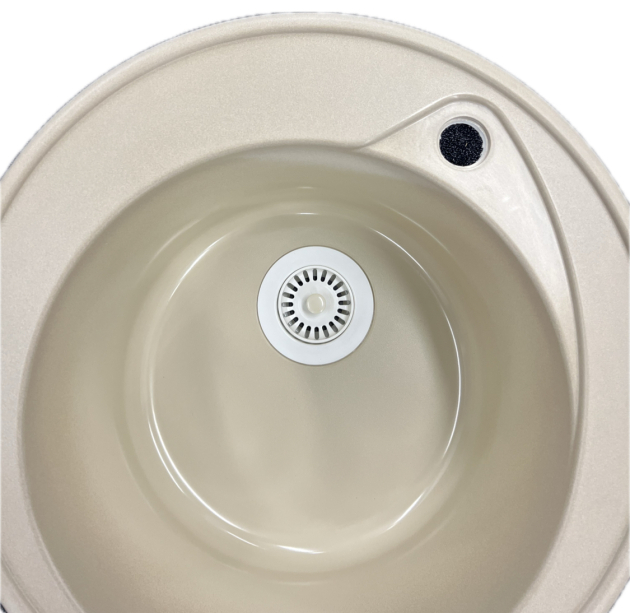 RIEBER Verona Roundline Spüle Einbauspüle Cappuccino 49 cm Einbaubecken Rundspüle Küchenspüle Rondo