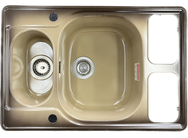 FRANKE Compact Combi CAC-660 74 x 50 cm Spüle mit Einsätzen Plantin-Beige-Braun