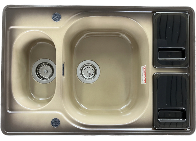 FRANKE Compact Combi CAC-660 74 x 50 cm Spüle mit Einsätzen Plantin-Beige-Braun