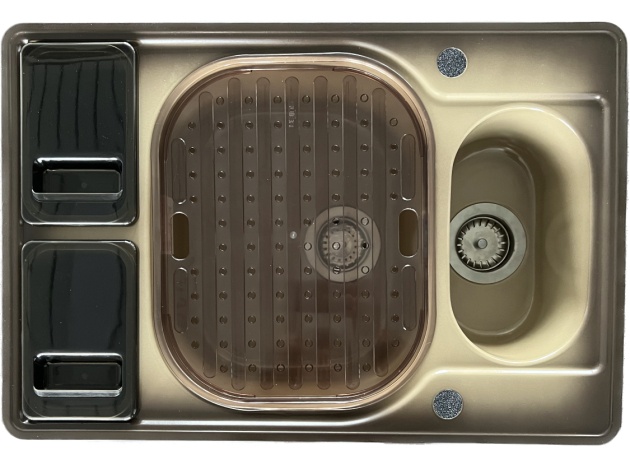 FRANKE Compact Combi CAC-660 74 x 50 cm Spüle mit Einsätzen Plantin-Beige-Braun