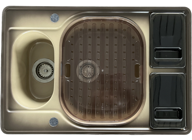 FRANKE Compact Combi CAC-660 74 x 50 cm Spüle mit Einsätzen Plantin-Beige-Braun