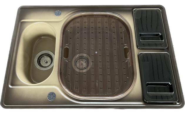 FRANKE Compact Combi CAC-660 74 x 50 cm Spüle mit Einsätzen Plantin-Beige-Braun