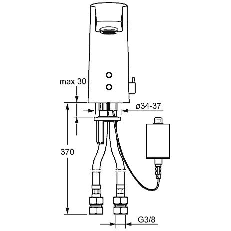 Hansa Hansalano Waschtisch-Elektronik-Armatur Waschtischarmatur Waschbeckenarmatur 64912210 Chrom