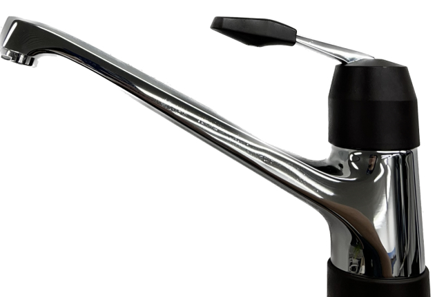 Franke Oederlin Neptun Duo Küchenarmatur Spültischarmatur Chrom mit Kunstoff Hebel in Schwarz Einhebel Armatur