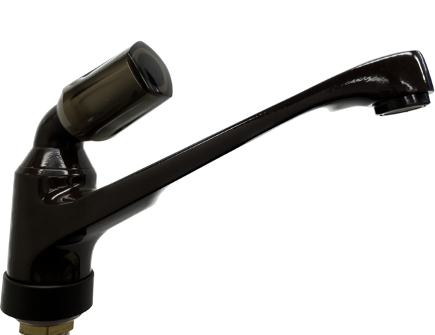 Franke Oederlin Neptun Küchenarmatur Spültischarmatur Mocca Braun ​​​​​​​mit transparent-braunem Hebel Einhebel Armatur