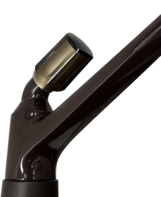 Franke Oederlin Neptun Küchenarmatur Spültischarmatur Mocca Braun ​​​​​​​mit transparent-braunem Hebel Einhebel Armatur