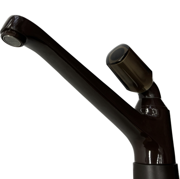 Franke Oederlin Neptun Küchenarmatur Spültischarmatur Mocca Braun ​​​​​​​mit transparent-braunem Hebel Einhebel Armatur