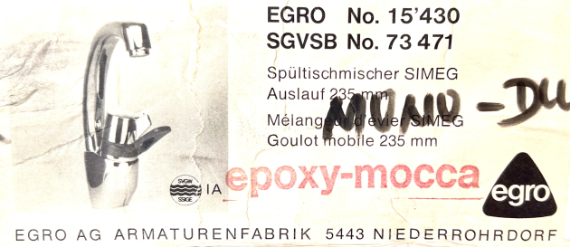 EGRO Küchenarmatur Spültischarmatur Mocca Braun Einhebel Armatur