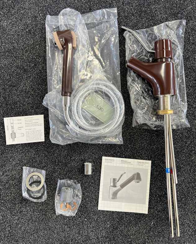 EGRO Küchenarmatur Spültischarmatur mit Brause Mocca Braun ​​​​​​​Einhebel Armatur