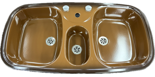 RIEBER Samba/2 Doppelbecken-Spüle Maron-Braun 96 x 50 cm