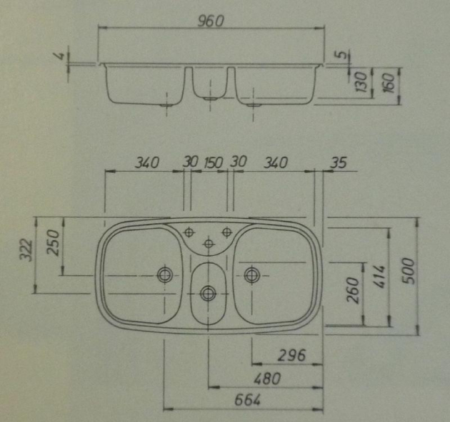 RIEBER Samba/2 Doppelbecken-Spüle Mocca-Braun 96 x 50 cm