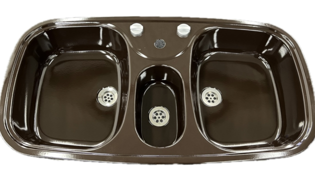 RIEBER Samba/2 Doppelbecken-Spüle Mocca-Braun 96 x 50 cm