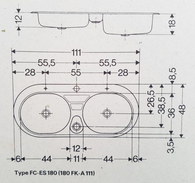 FRANKE FRANKONETTE Doppelbecken Spüle Terre de France Braun 111 x 48