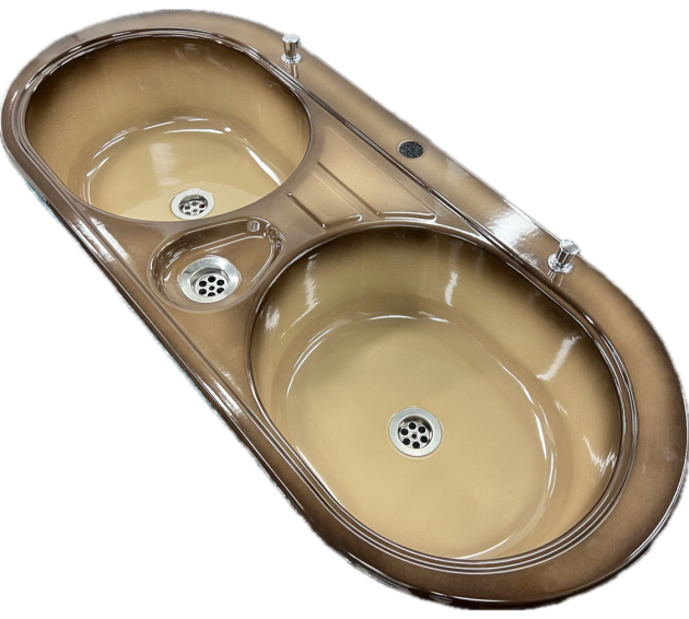 FRANKE FRANKONETTE Doppelbecken Spüle Terre de France Braun 111 x 48