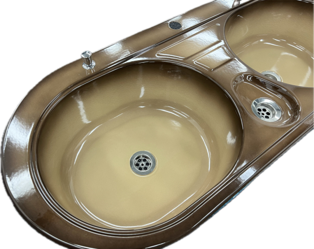 FRANKE FRANKONETTE Doppelbecken Spüle Terre de France Braun 111 x 48