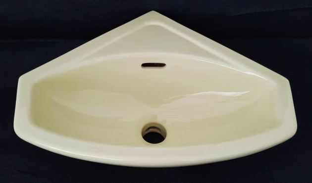 SPHINX Eck-Handwaschbecken Eck-Waschtisch 35 cm Evora (Creme-Gelb)