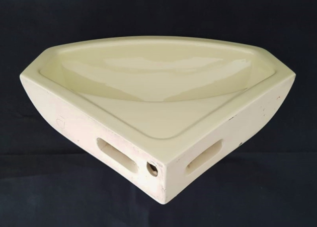 SPHINX Eck-Handwaschbecken Eck-Waschtisch 35 cm Evora (Creme-Gelb)