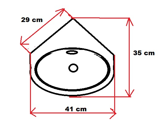SPHINX Eck-Handwaschbecken Eck-Waschtisch 35 cm Evora (Creme-Gelb)