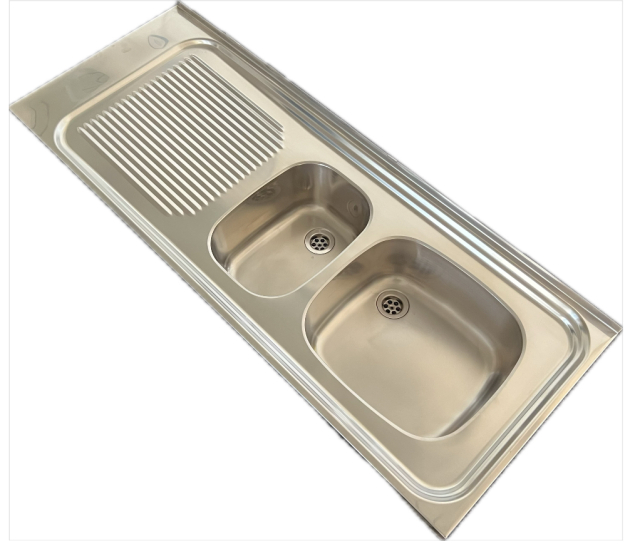 FRANKE Auflage-Spüle Doppelbecken 130 x 50 cm Edelstahl Becken Rechts Küchenspüle Spülbecken 2 Becken