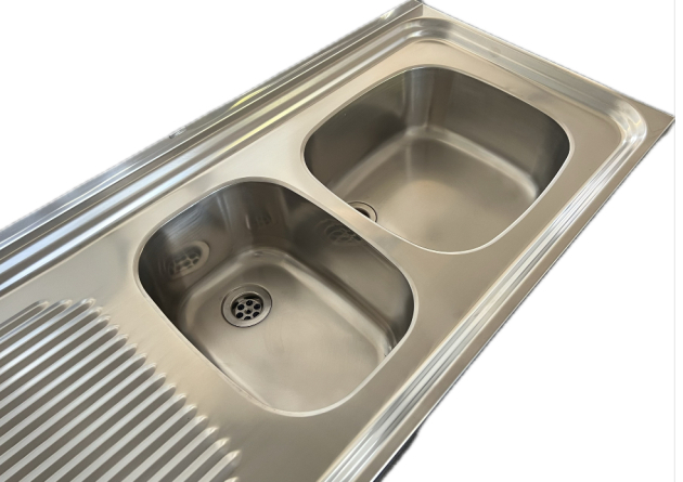 FRANKE Auflage-Spüle Doppelbecken 130 x 50 cm Edelstahl Becken Rechts Küchenspüle Spülbecken 2 Becken