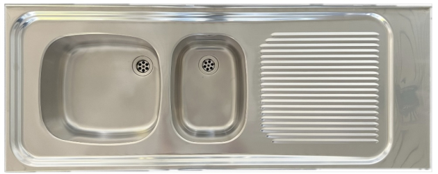 FRANKE Auflage-Spüle Doppelbecken 130 x 50 cm Edelstahl Becken Links Küchenspüle Spülbecken 2 Becken