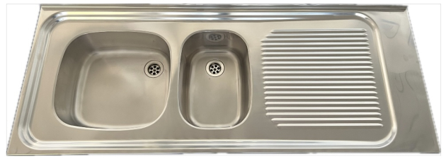 FRANKE Auflage-Spüle Doppelbecken 130 x 50 cm Edelstahl Becken Links Küchenspüle Spülbecken 2 Becken