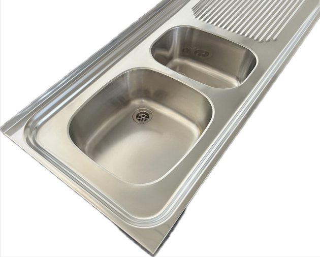 FRANKE Auflage-Spüle Doppelbecken 130 x 50 cm Edelstahl Becken Links Küchenspüle Spülbecken 2 Becken