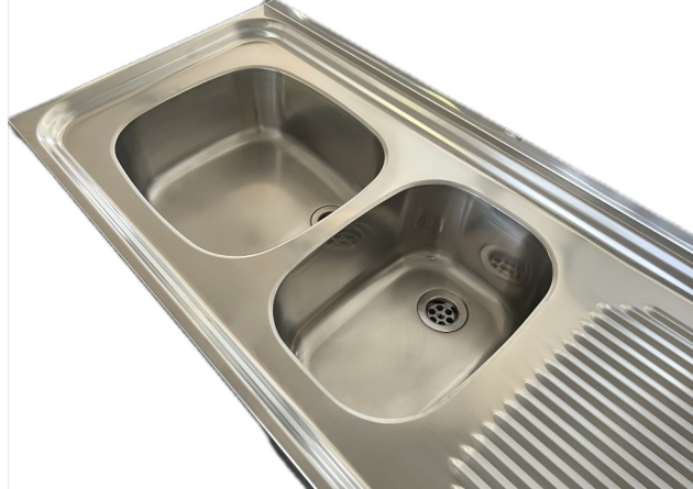 FRANKE Auflage-Spüle Doppelbecken 130 x 50 cm Edelstahl Becken Links Küchenspüle Spülbecken 2 Becken