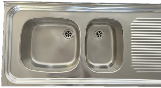 FRANKE Auflage-Spüle Doppelbecken 130 x 50 cm Edelstahl Becken Links Küchenspüle Spülbecken 2 Becken