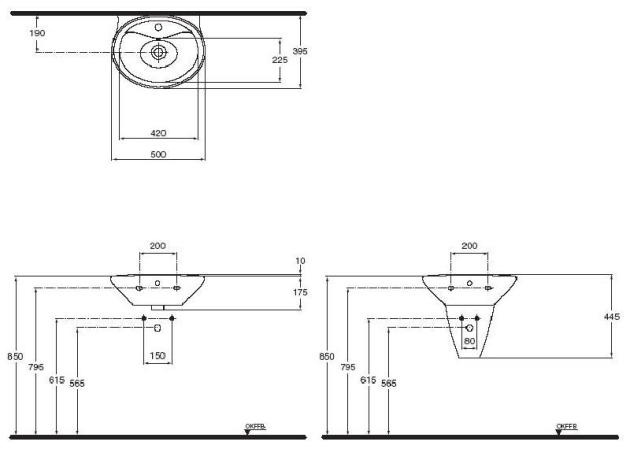 IDEAL STANDARD Avance Handwaschbecken 50 x 39,5 cm MANHATTAN GRAU