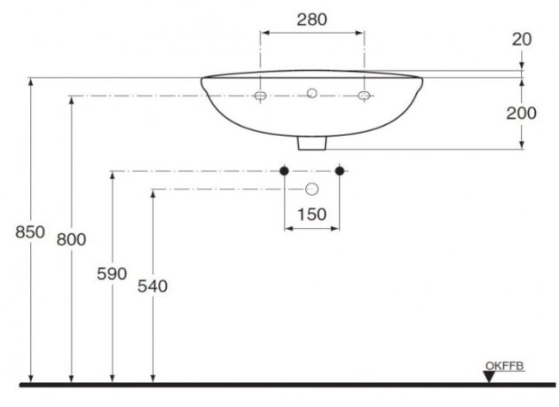 IDEAL STANDARD San Remo Waschbecken Waschtisch BAHAMABEIGE 60 x 49 cm Mit Hahnloch