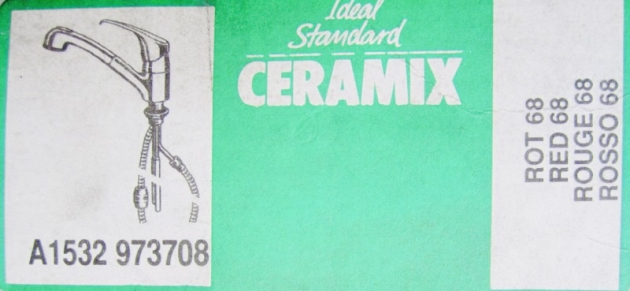 IDEAL STANDARD CERAMIX Küchenarmatur Spültischarmatur mit Brause ROT Hochdruck (-3708)