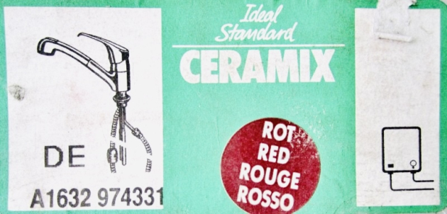 IDEAL STANDARD CERAMIX Küchenarmatur Spültischarmatur mit Brause ROT Hochdruck (-4331)