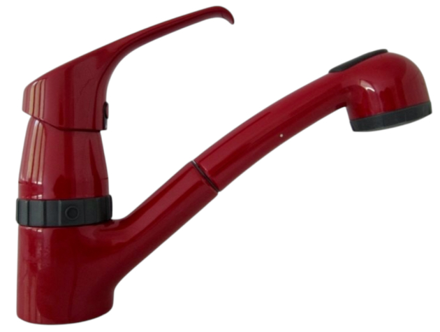 IDEAL STANDARD CeraMix Küchenarmatur mit Brause ROT mit Geräteanschluss Hochdruck