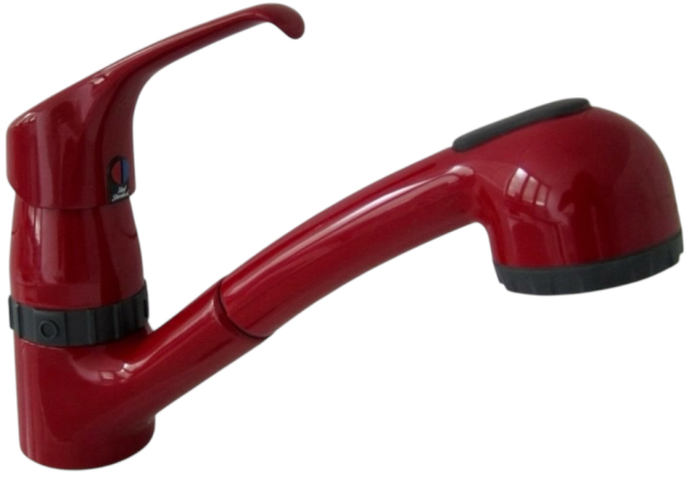 IDEAL STANDARD CeraMix Küchenarmatur mit Brause ROT mit Geräteanschluss Hochdruck