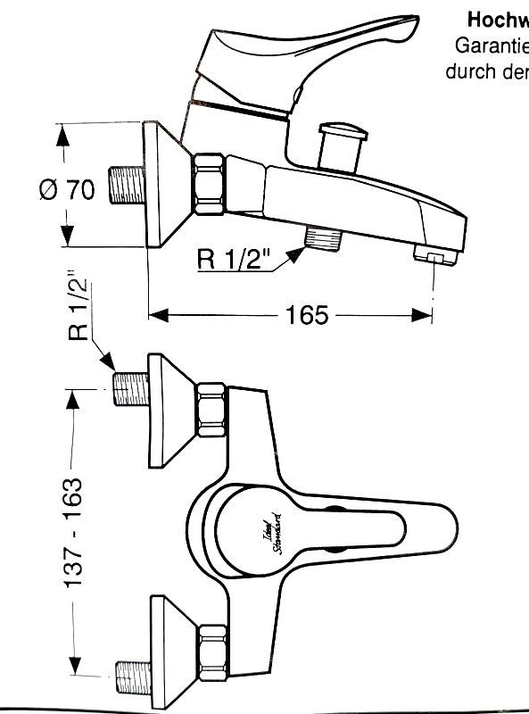 IDEAL STANDARD Ceramix Badewannenarmatur Bad-Armatur Chrom-Matt / Edelmatt