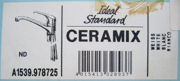 IDEAL STANDARD Ceramix Küchenarmatur Armatur Weiss NIEDERDRUCK