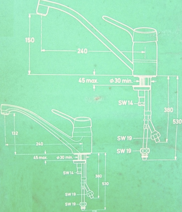 IDEAL STANDARD Ceramix Küchenarmatur Armatur Niederdruck Weiss
